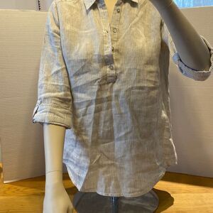 Jones & Co - Jones New York 100% Linen Tunic Blouse  Women’s Size Small S